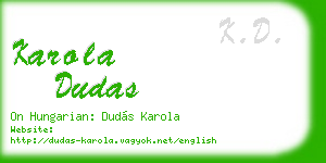 karola dudas business card