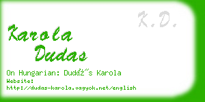 karola dudas business card